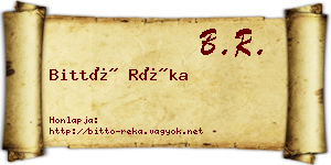 Bittó Réka névjegykártya